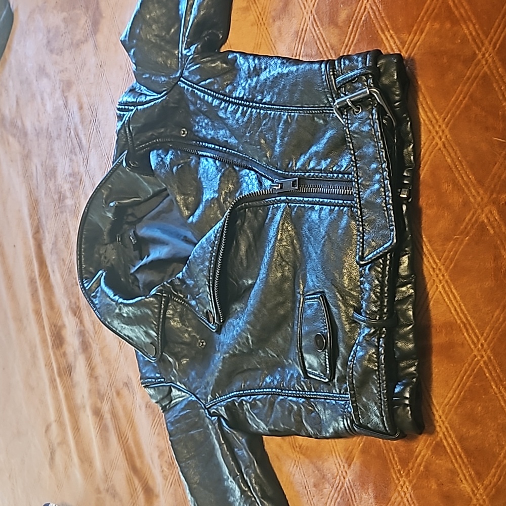 Black leather jacket